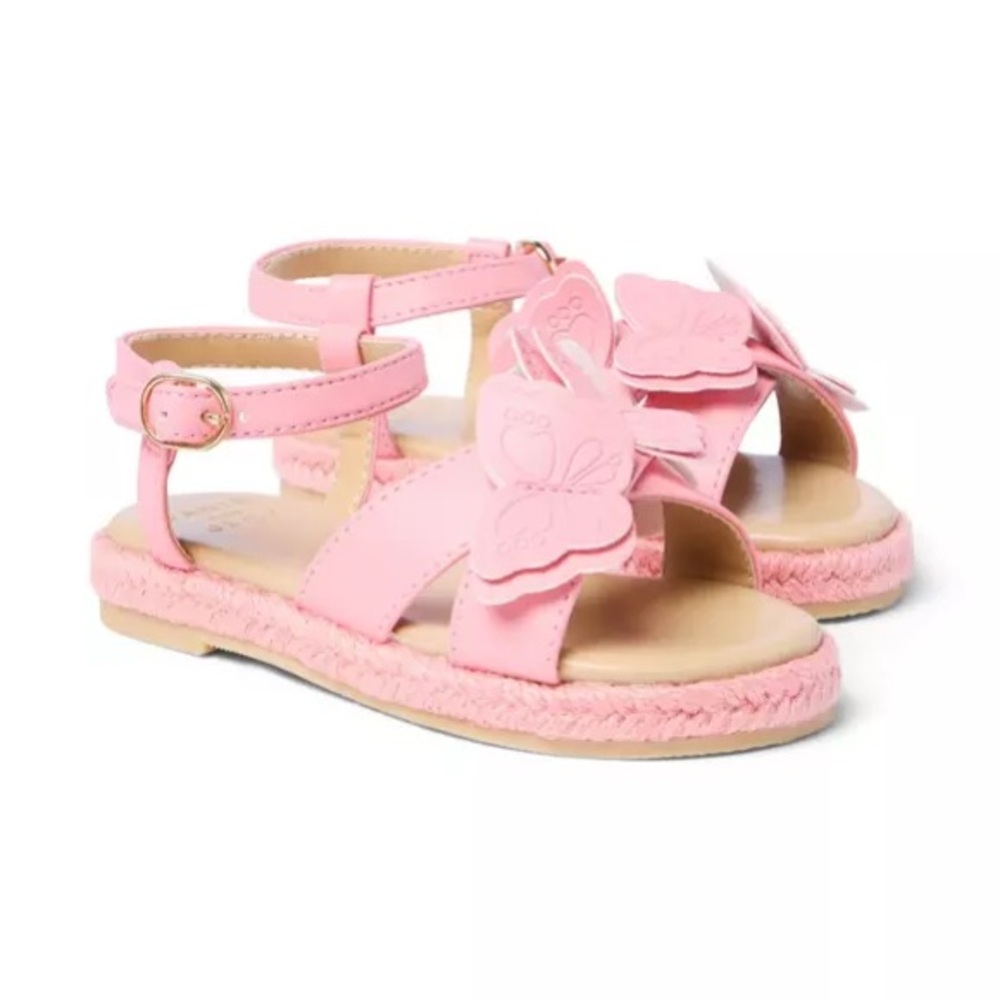 Janie and Jack Pink Butterfly Espadrille Ankle Strap Sandal